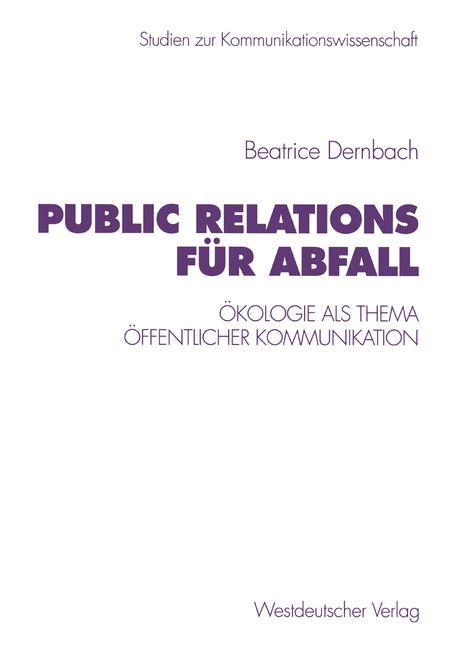 Vorderes Coverbild Public Relations für Abfall