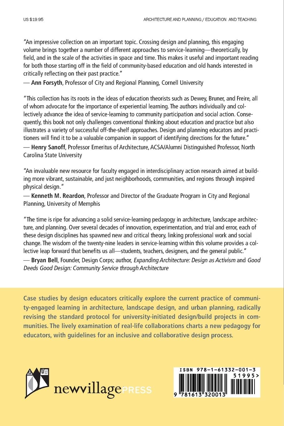 Rückseitencover Service-Learning in Design and Planning: Educating at the Boundaries