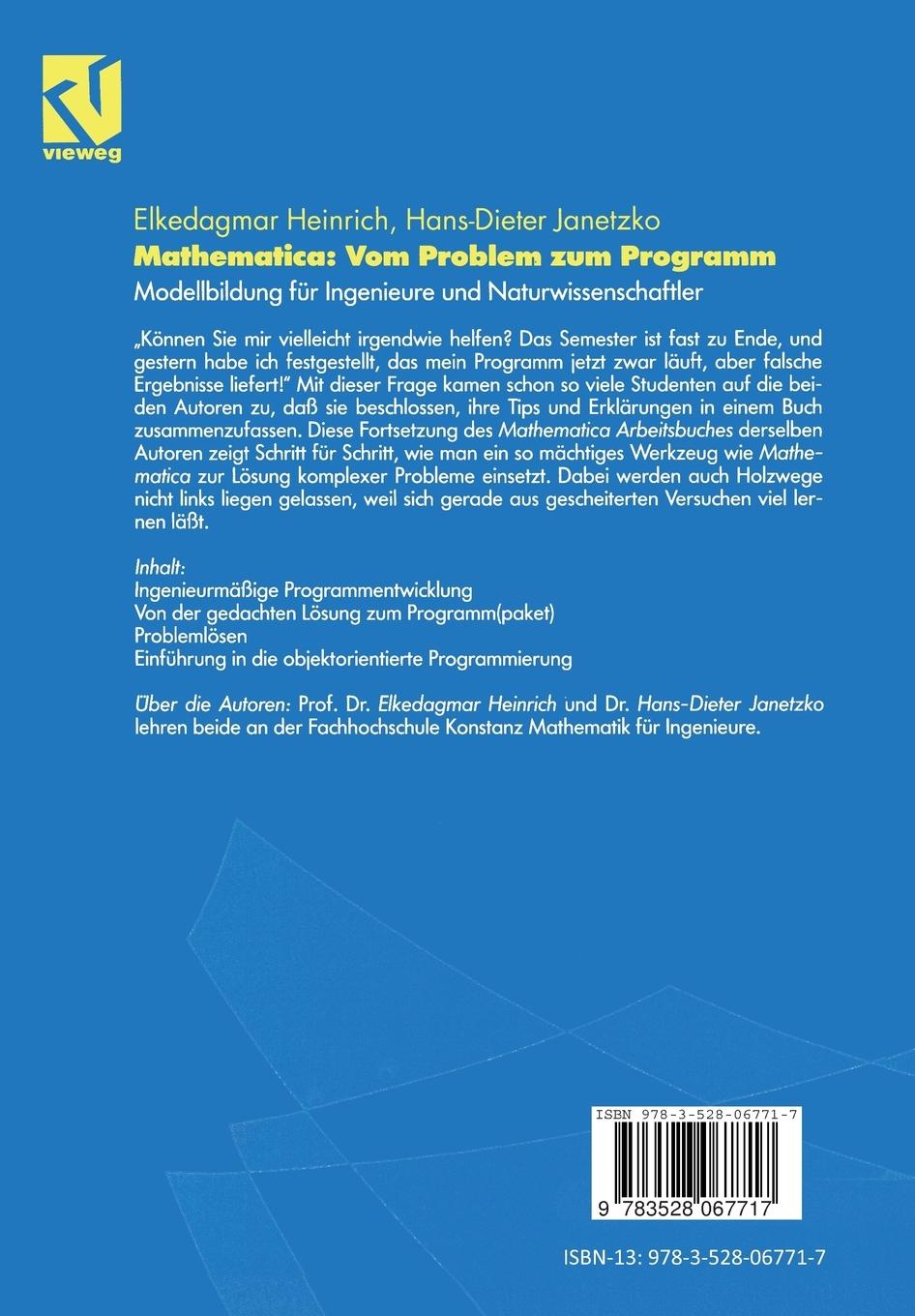 Rückseitencover Mathematica: Vom Problem zum Programm