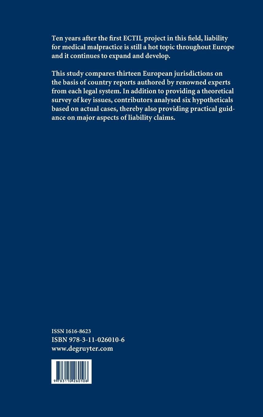 Rückseitencover Medical Liability in Europe