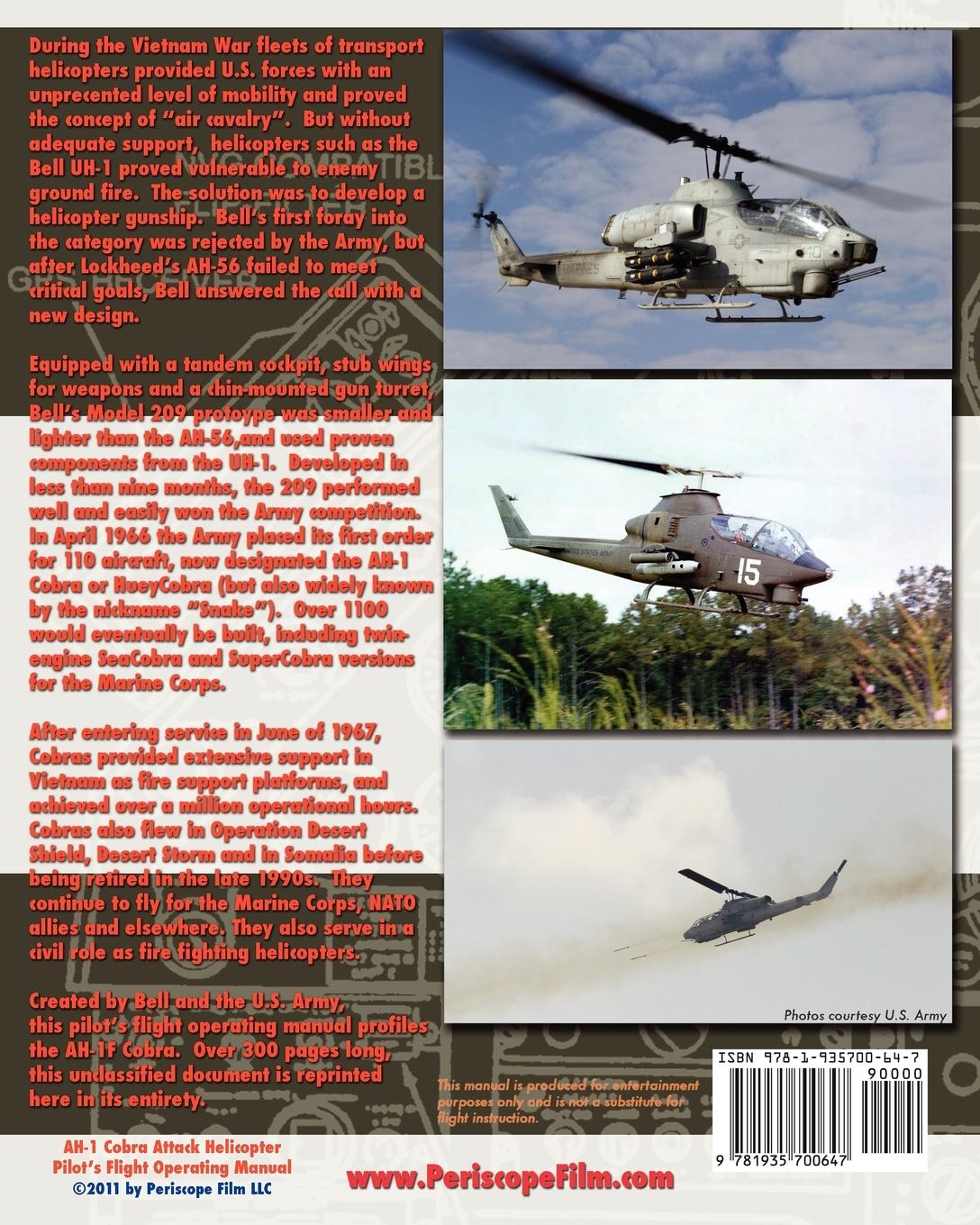 Rückseitencover AH-1 Cobra Attack Helicopter Pilot's Flight Operating Instructions