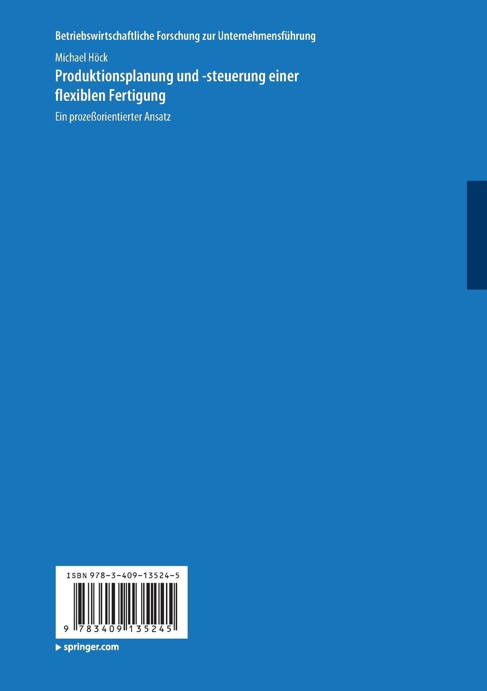 Rückseitencover Produktionsplanung und -steuerung einer flexiblen Fertigung