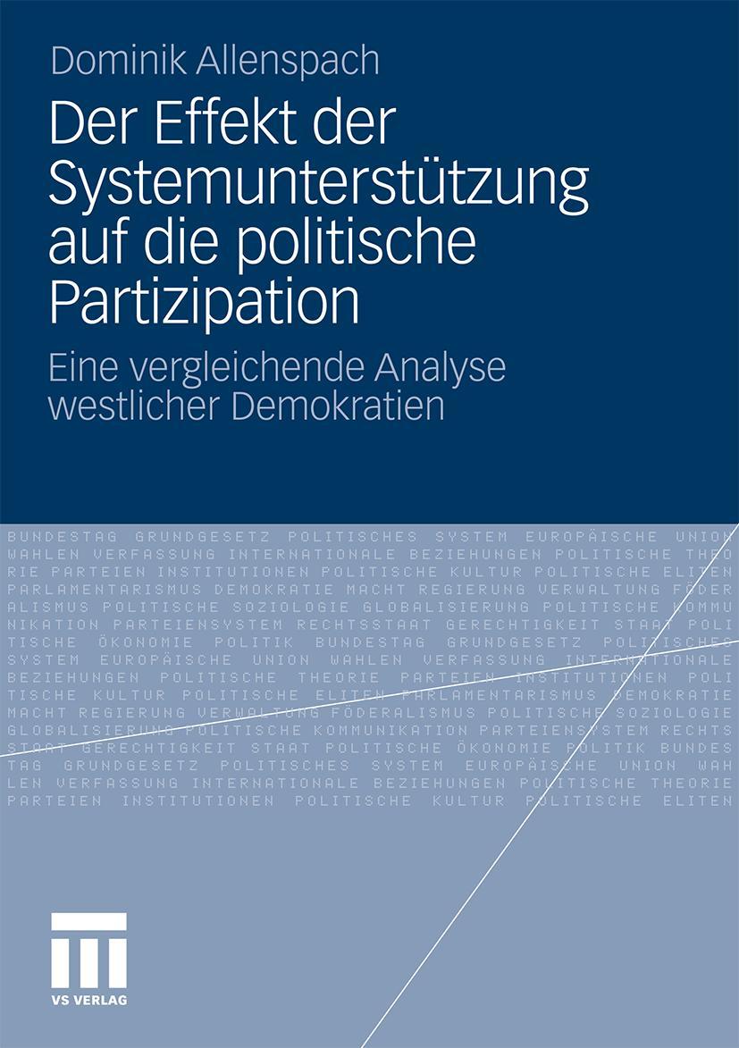 Vorderes Coverbild Der Effekt der Systemunterstützung auf die politische Partizipation