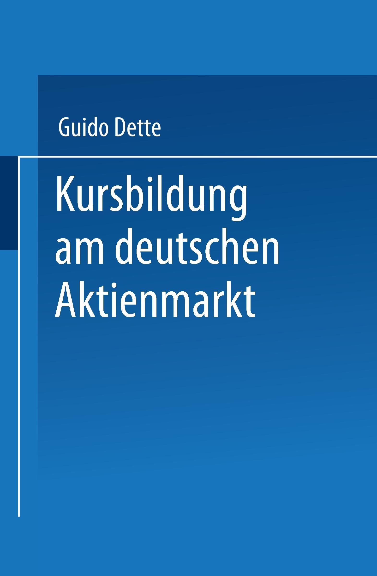 Vorderes Coverbild Kursbildung am deutschen Aktienmarkt