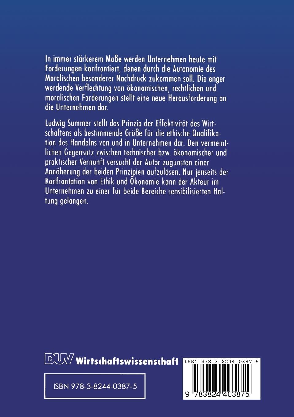 Rückseitencover Der unternehmensethische Begriff der "Verantwortung"