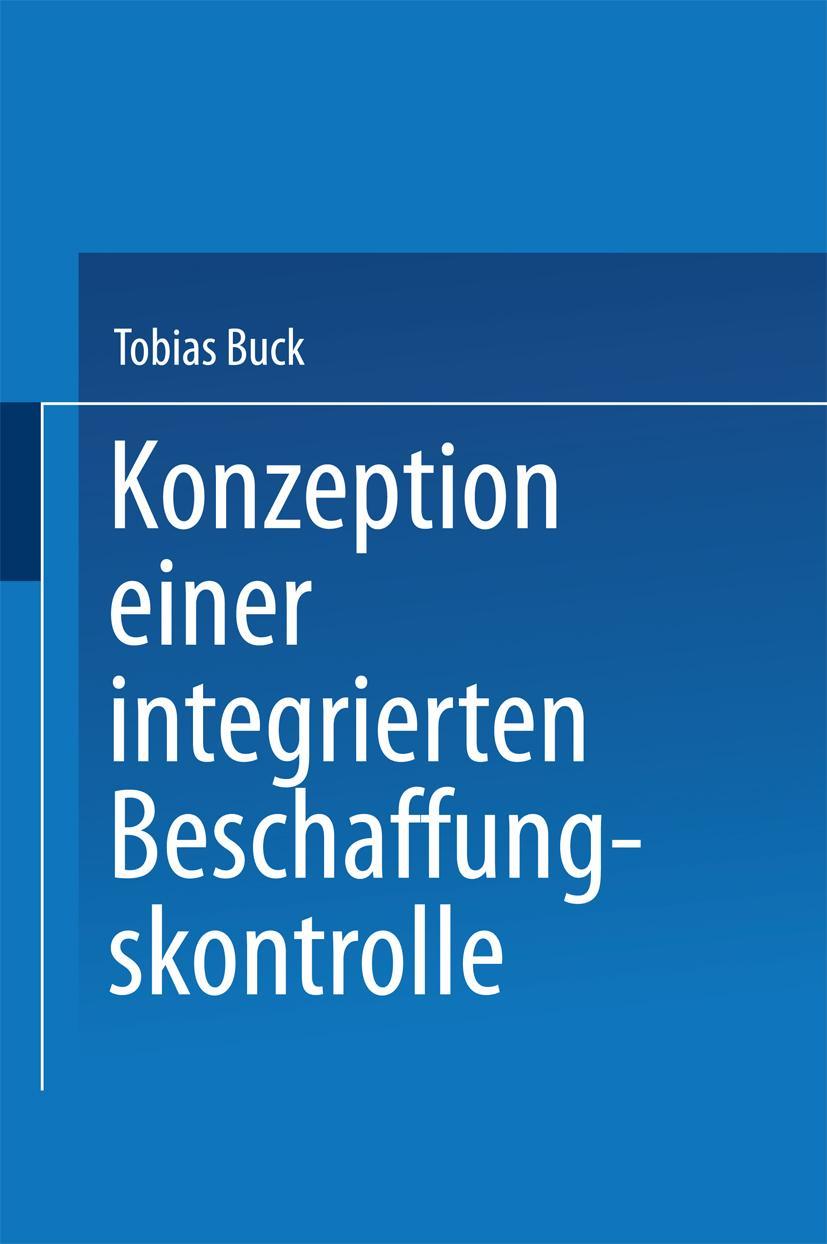 Vorderes Coverbild Konzeption einer integrierten Beschaffungskontrolle