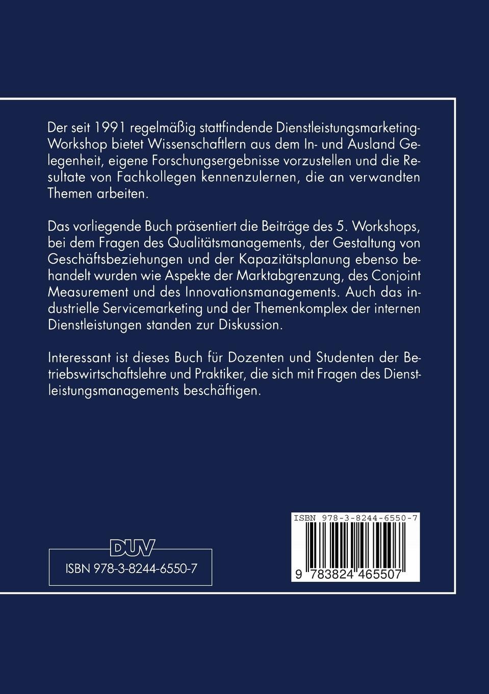 Rückseitencover Perspektiven des Dienstleistungsmarketing