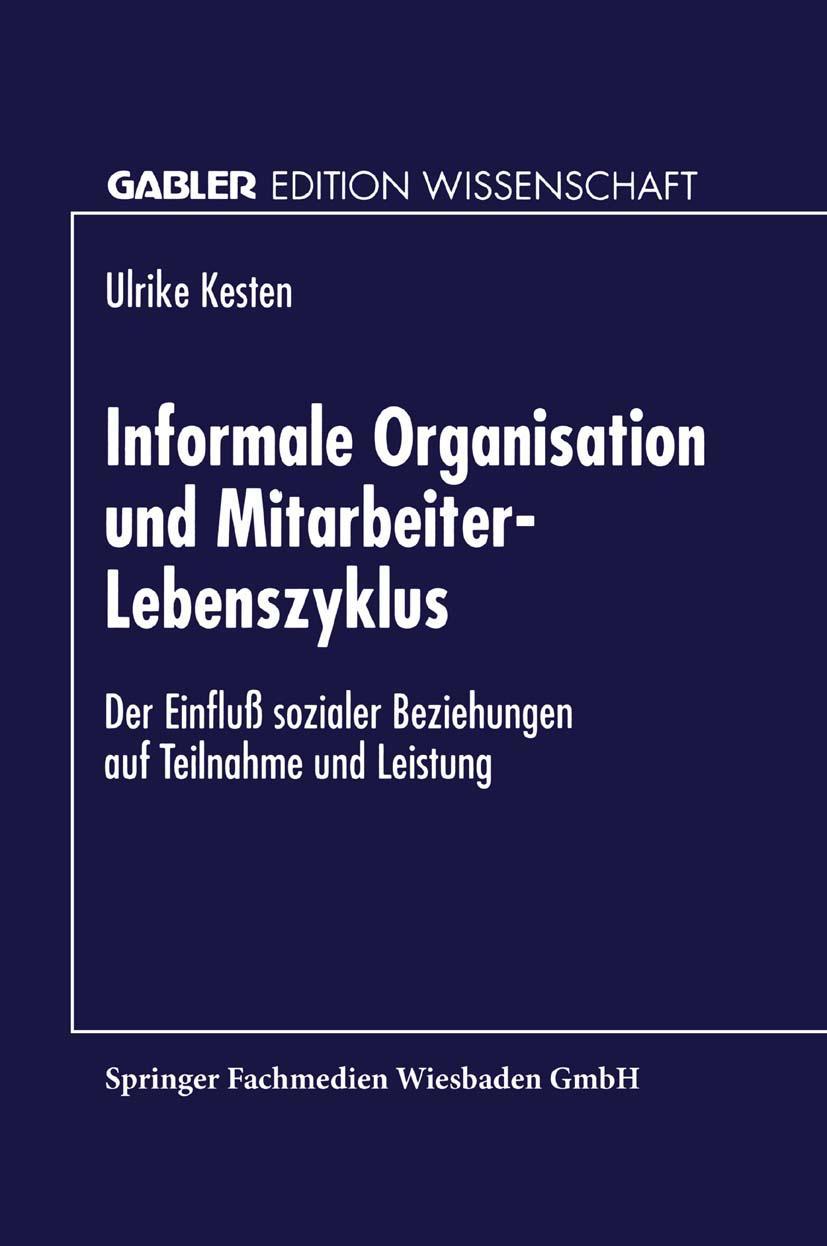 Vorderes Coverbild Informale Organisation und Mitarbeiter-Lebenszyklus