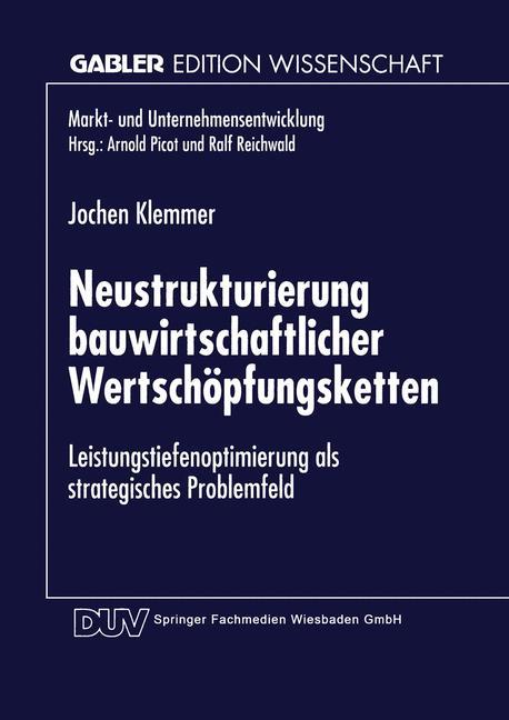 Vorderes Coverbild Neustrukturierung bauwirtschaftlicher Wertschöpfungsketten