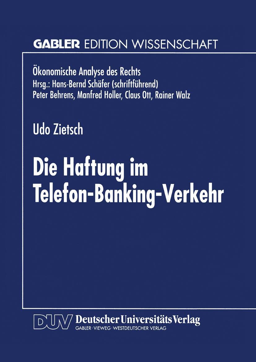 Vorderes Coverbild Die Haftung im Telefon-Banking-Verkehr