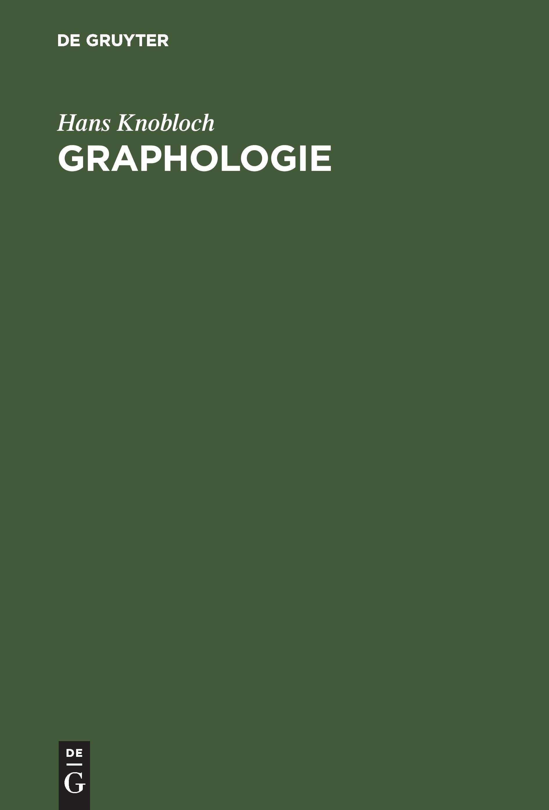 Vorderes Coverbild Graphologie