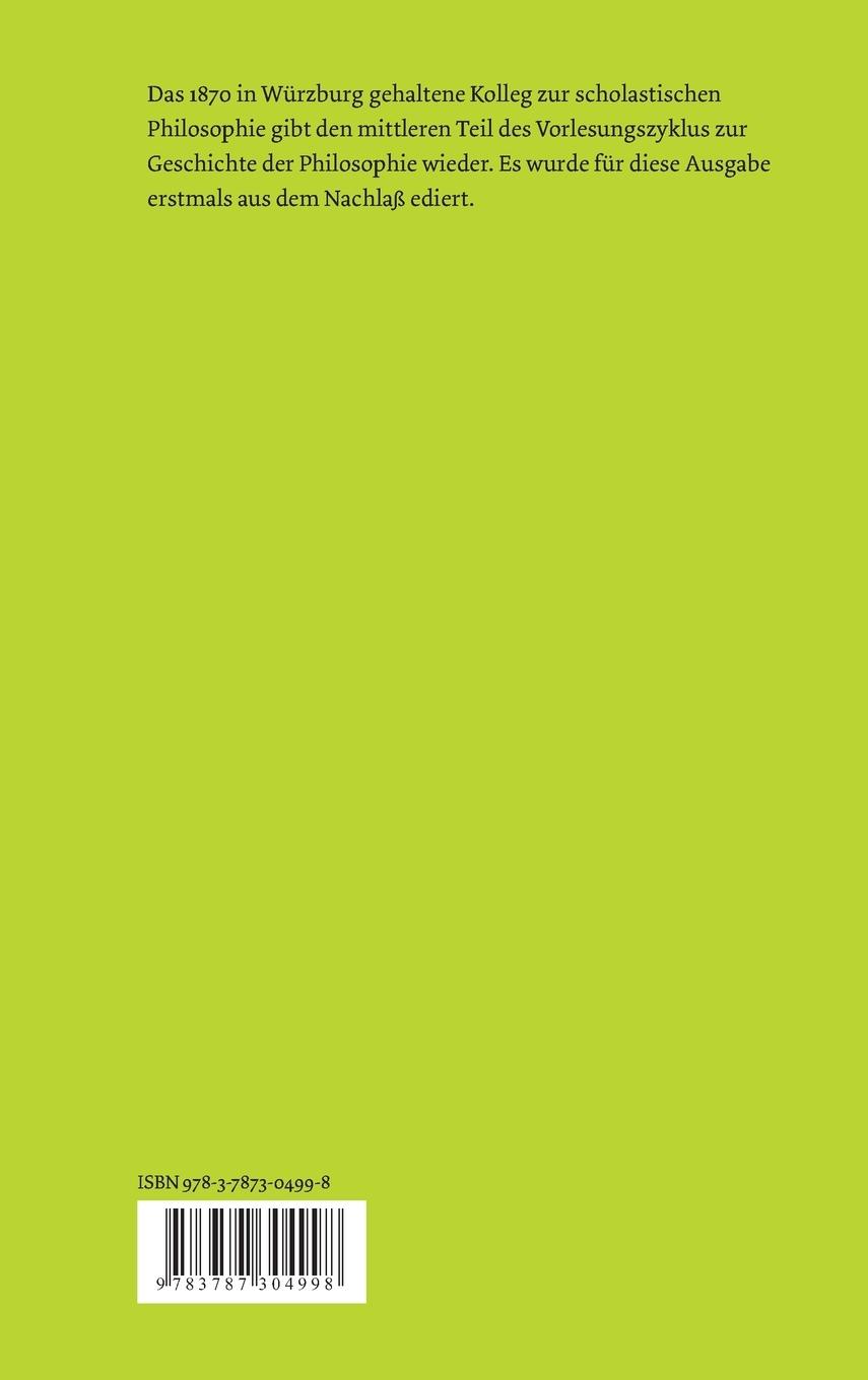 Rückseitencover Geschichte der mittelalterlichen Philosophie im christlichen Abendland