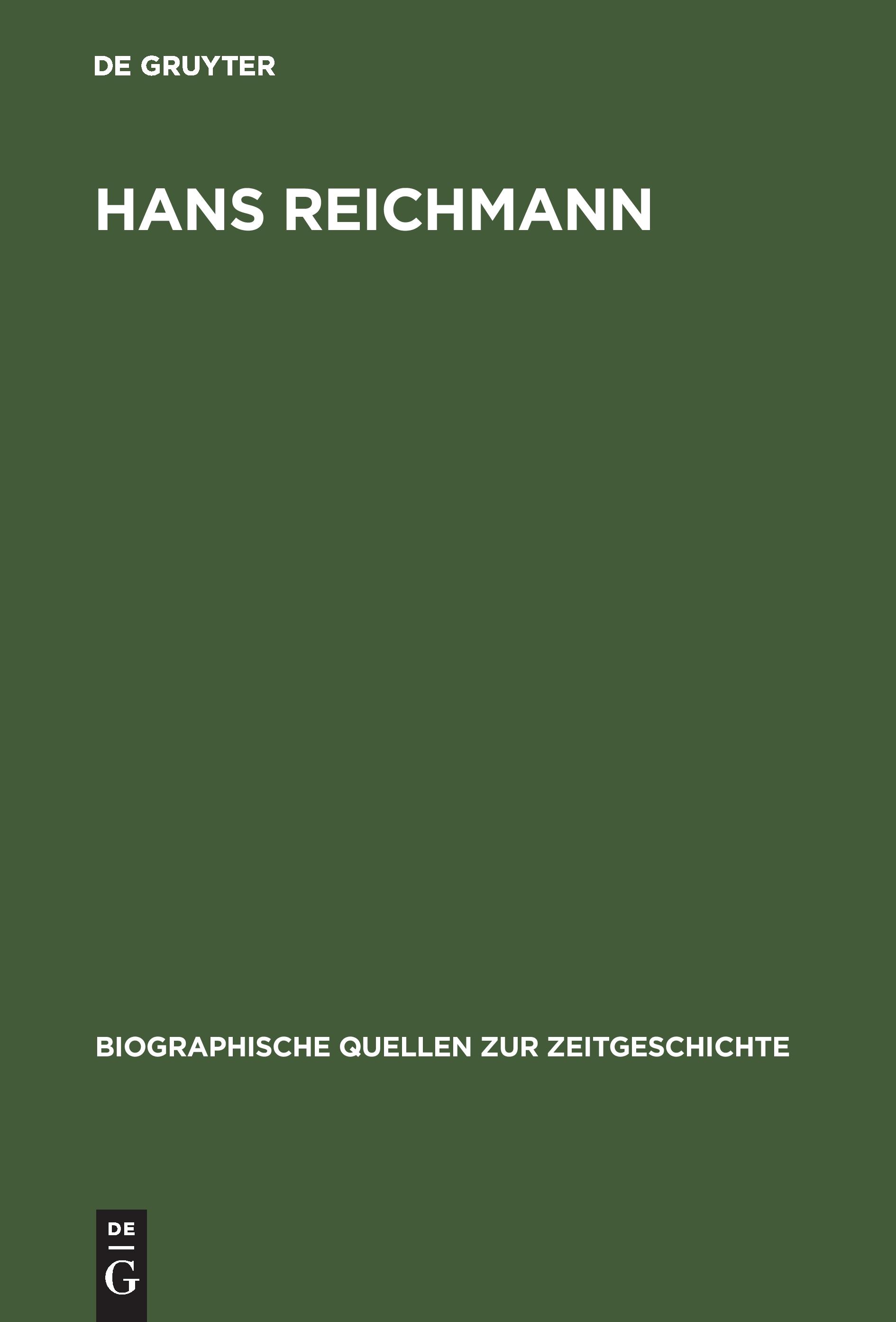Vorderes Coverbild Hans Reichmann