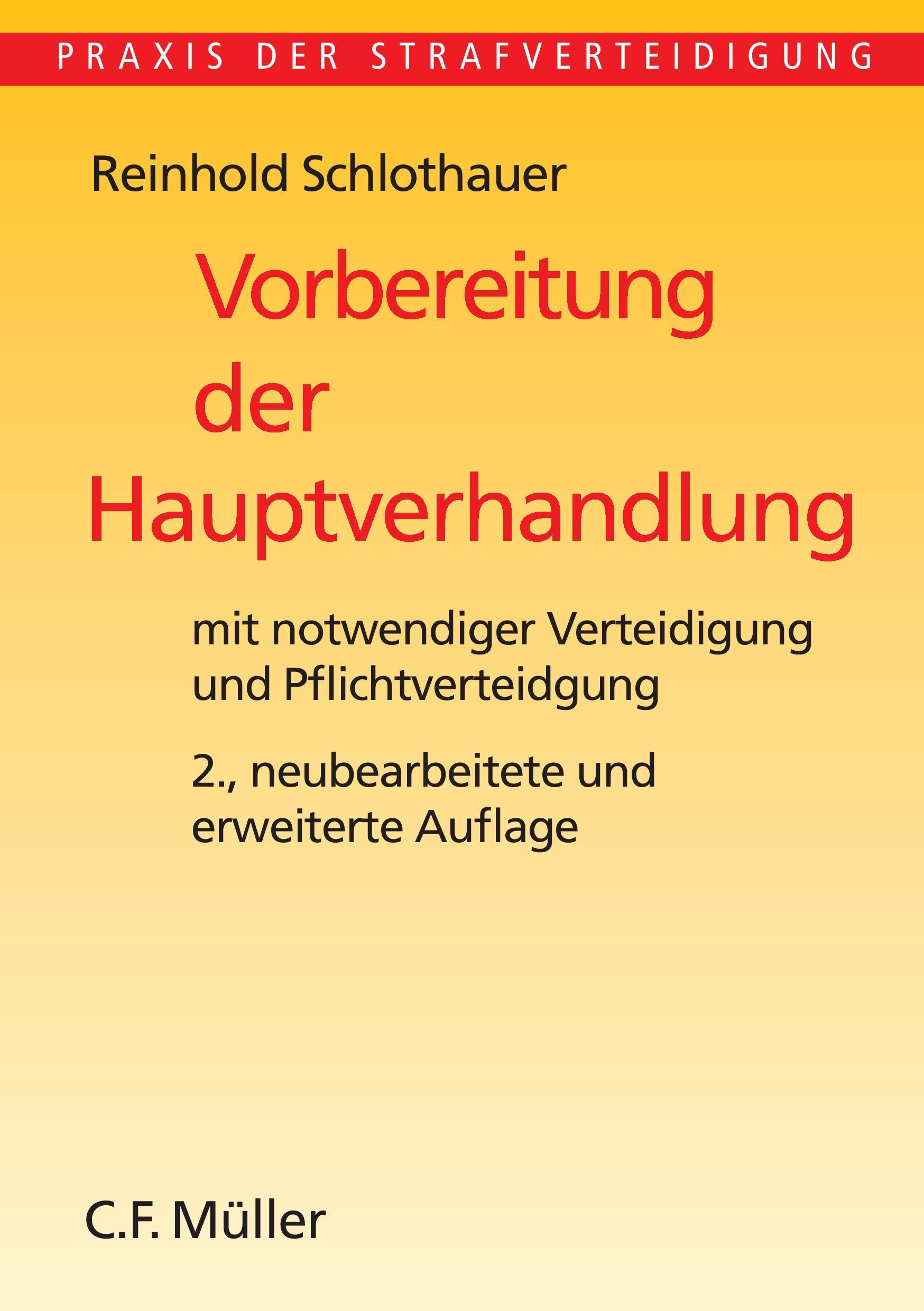 Vorderes Coverbild Vorbereitung der Hauptverhandlung