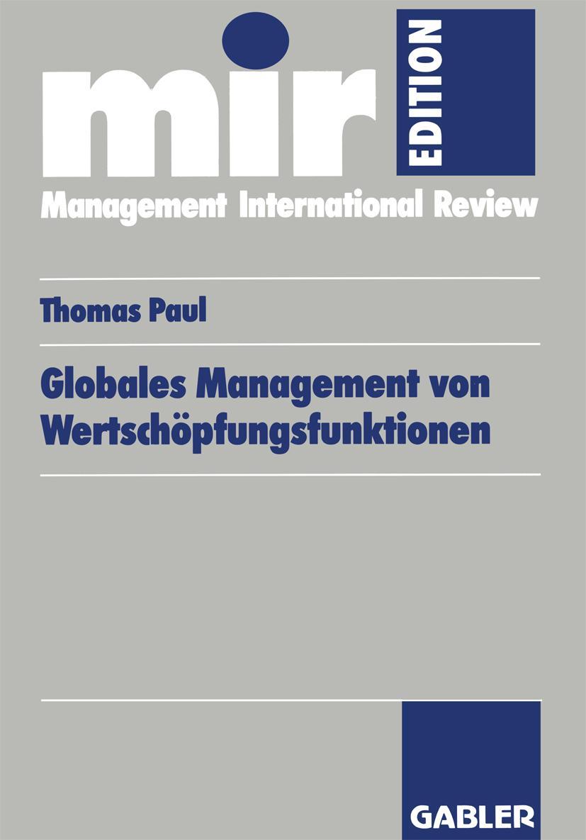 Vorderes Coverbild Globales Management von Wertschöpfungsfunktionen