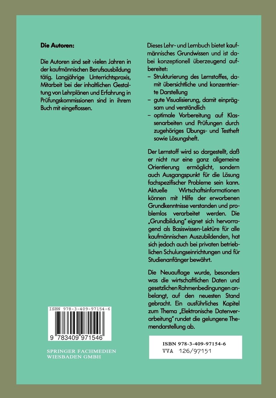 Rückseitencover Grundbildung für Kaufleute