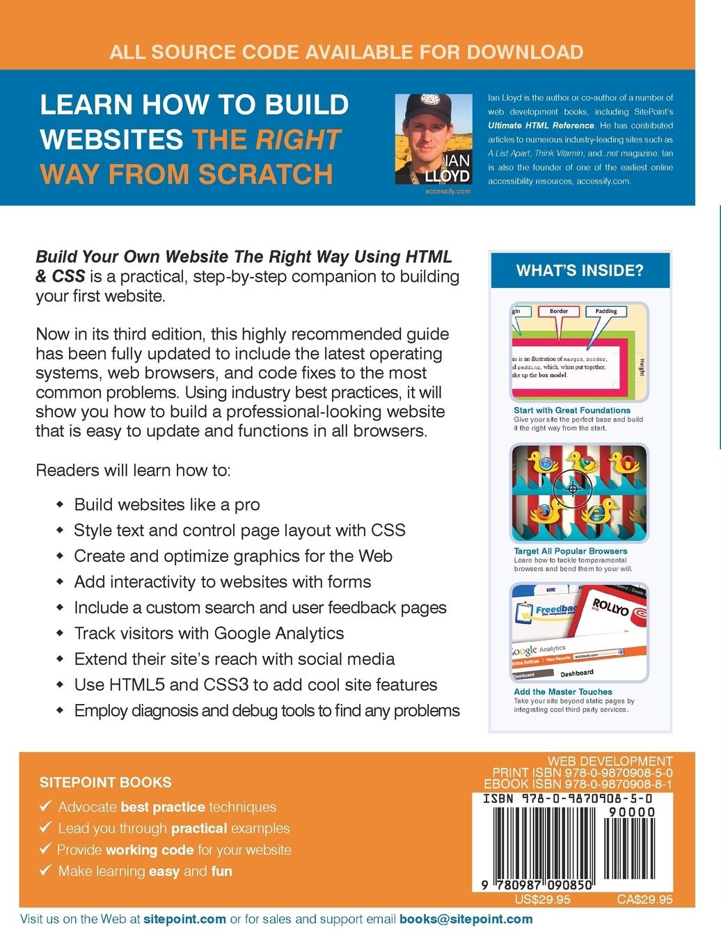 Rückseitencover Build Your Own Website the Right Way Using HTML & CSS