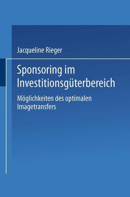 Vorderes Coverbild Sponsoring im Investitionsgüterbereich