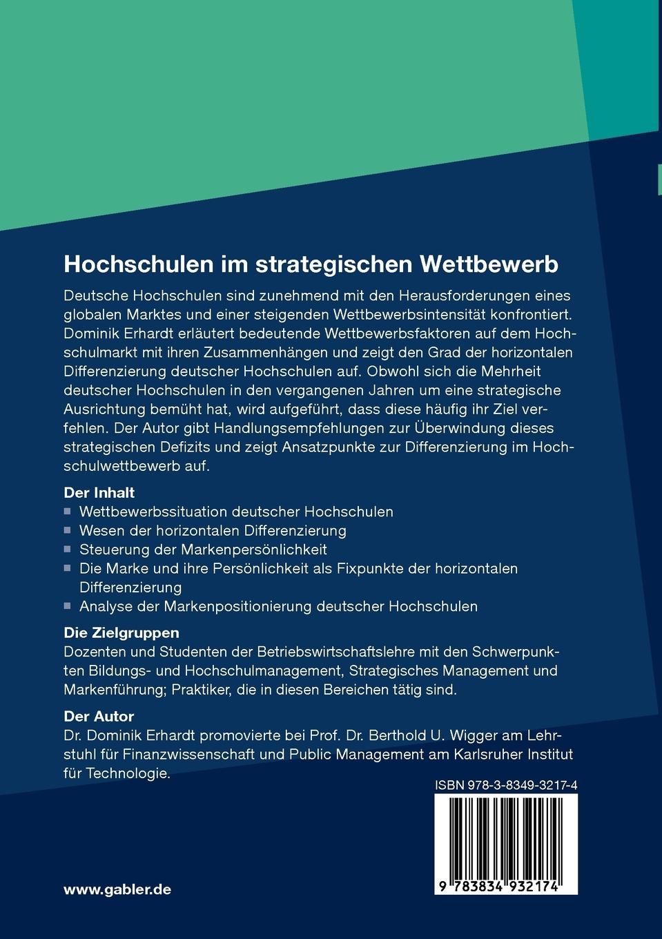 Rückseitencover Hochschulen im strategischen Wettbewerb