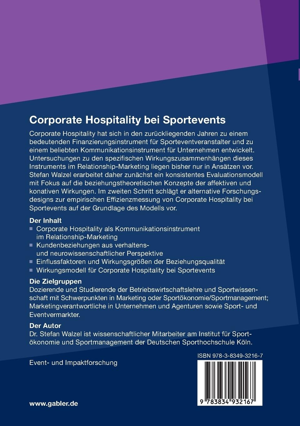 Rückseitencover Corporate Hospitality bei Sportevents