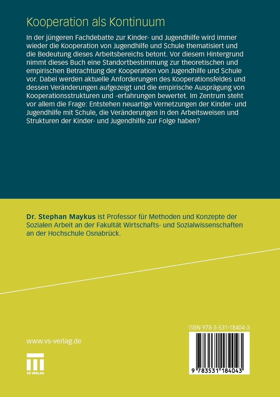 Rückseitencover Kooperation als Kontinuum