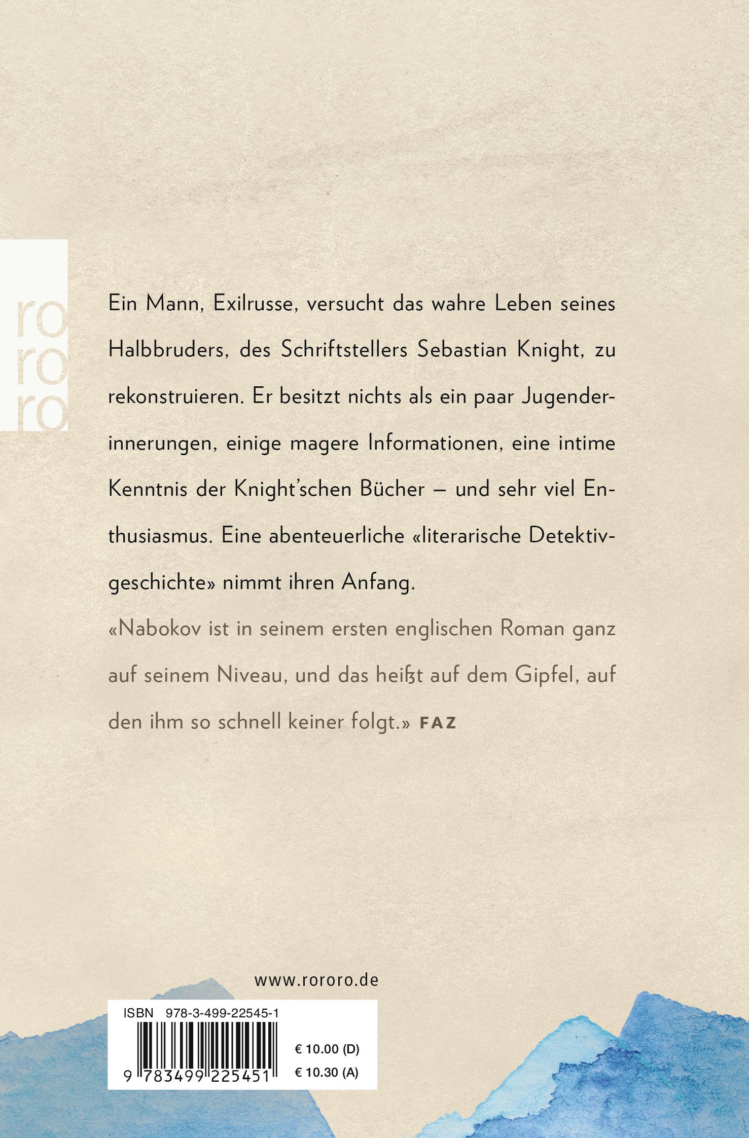 Rückseitencover Das wahre Leben des Sebastian Knight