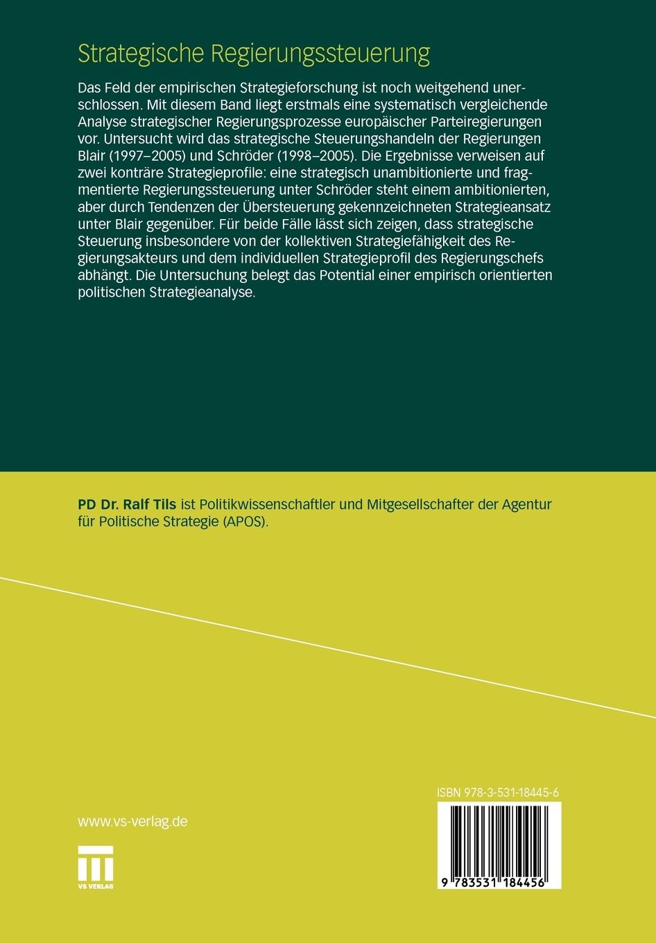 Rückseitencover Strategische Regierungssteuerung