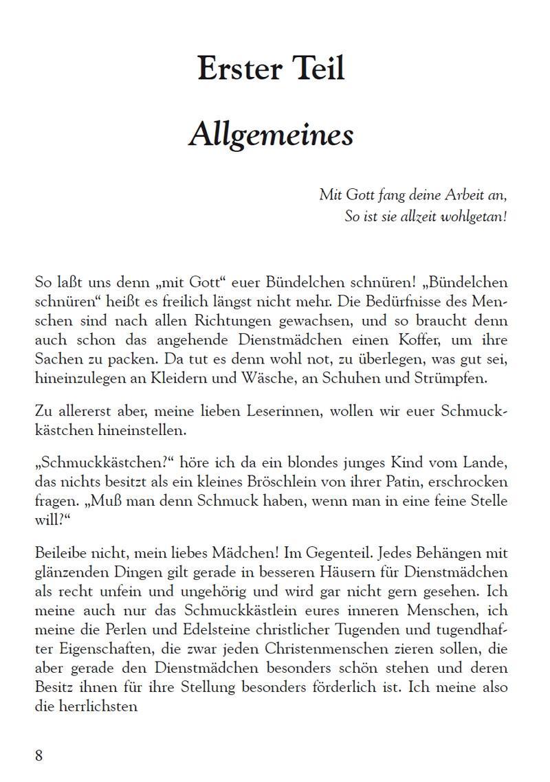 Beispielinhalt (Bild) Das feine Dienstmädchen wie es sein soll. 1892
