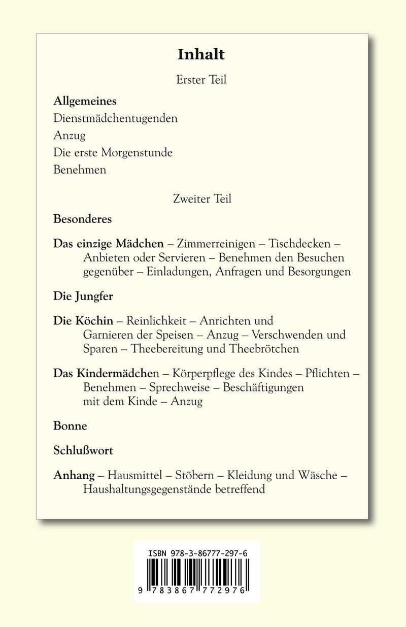 Beispielinhalt (Bild) Das feine Dienstmädchen wie es sein soll. 1892