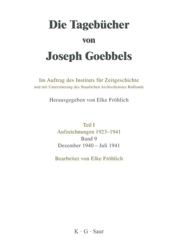 Vorderes Coverbild Dezember 1940 - Juli 1941