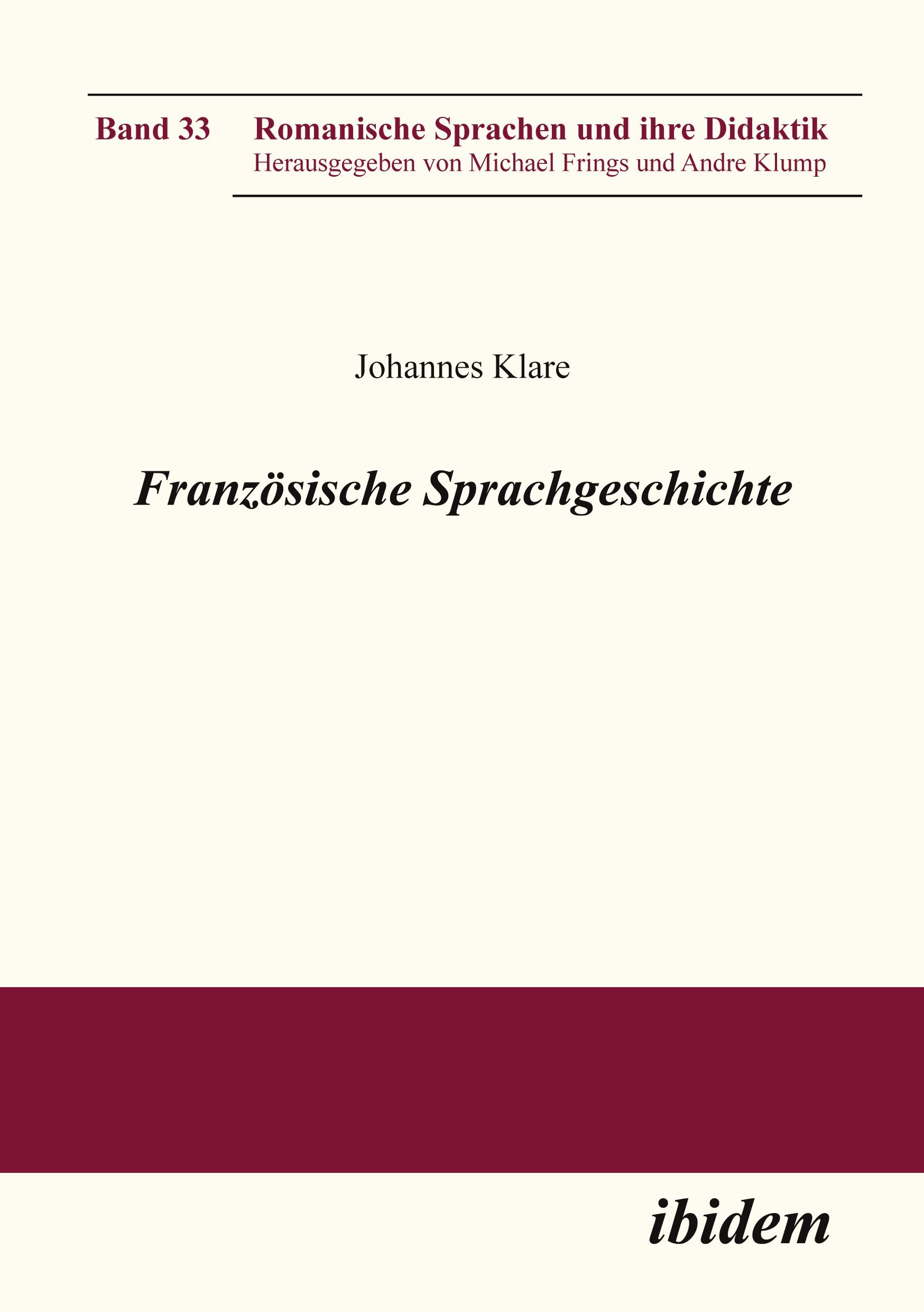 Vorderes Coverbild Französische Sprachgeschichte