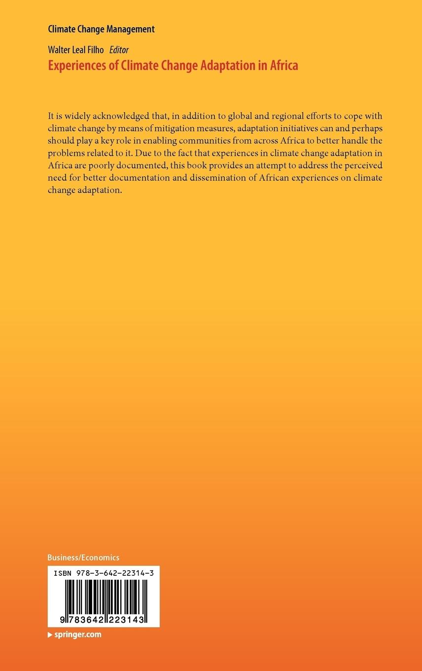 Rückseitencover Experiences of Climate Change Adaptation in Africa