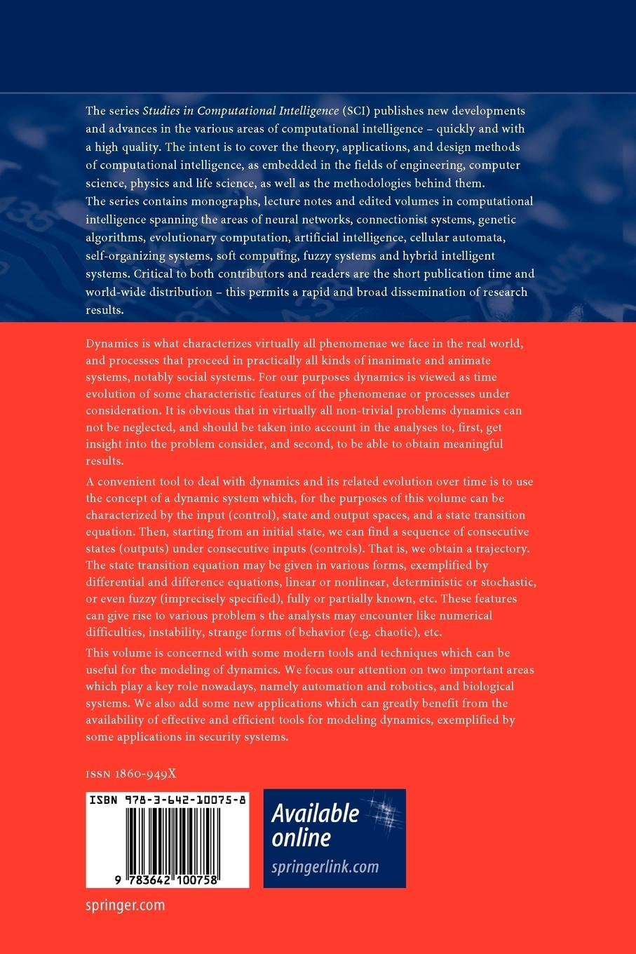 Rückseitencover Modelling Dynamics in Processes and Systems