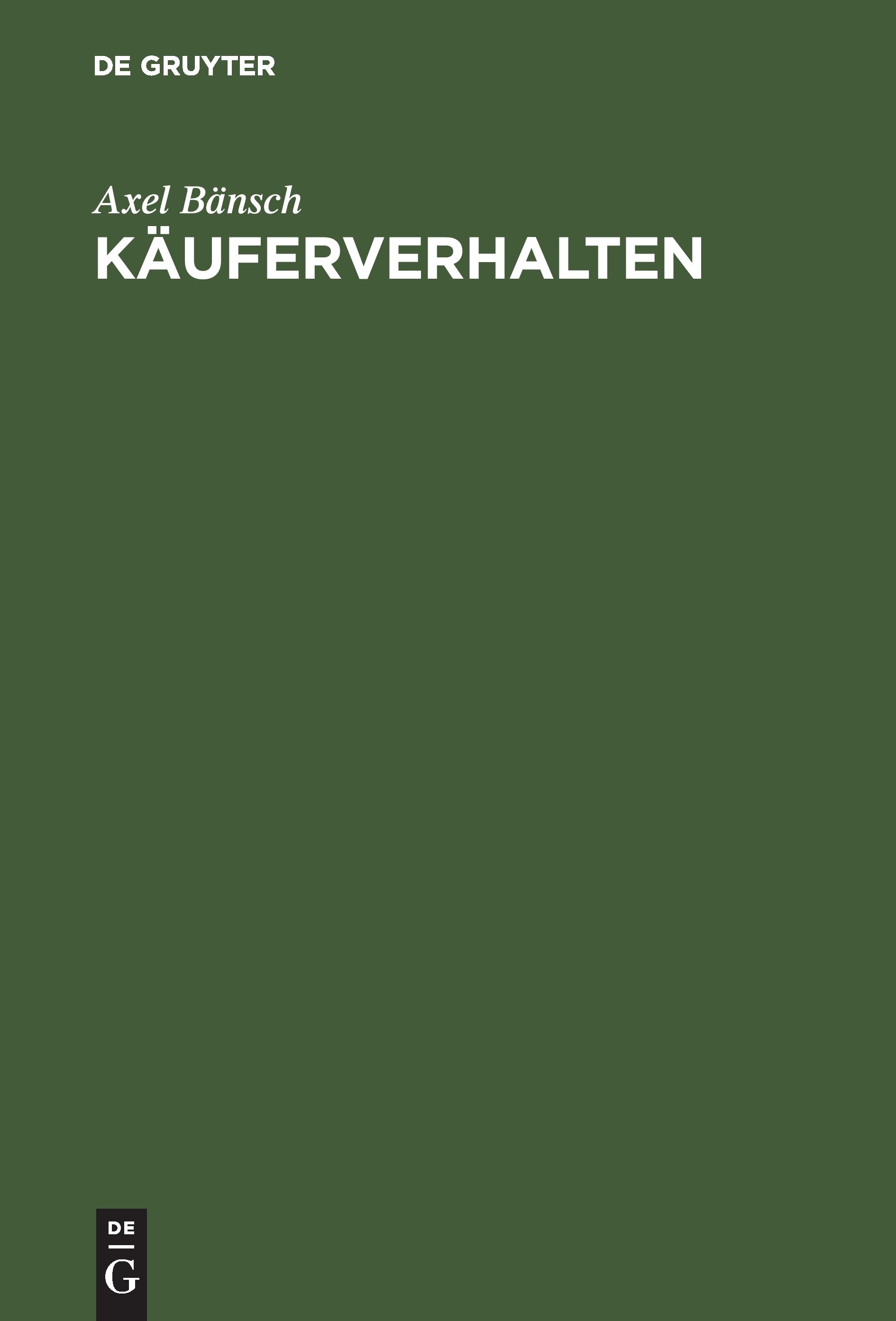 Vorderes Coverbild Käuferverhalten