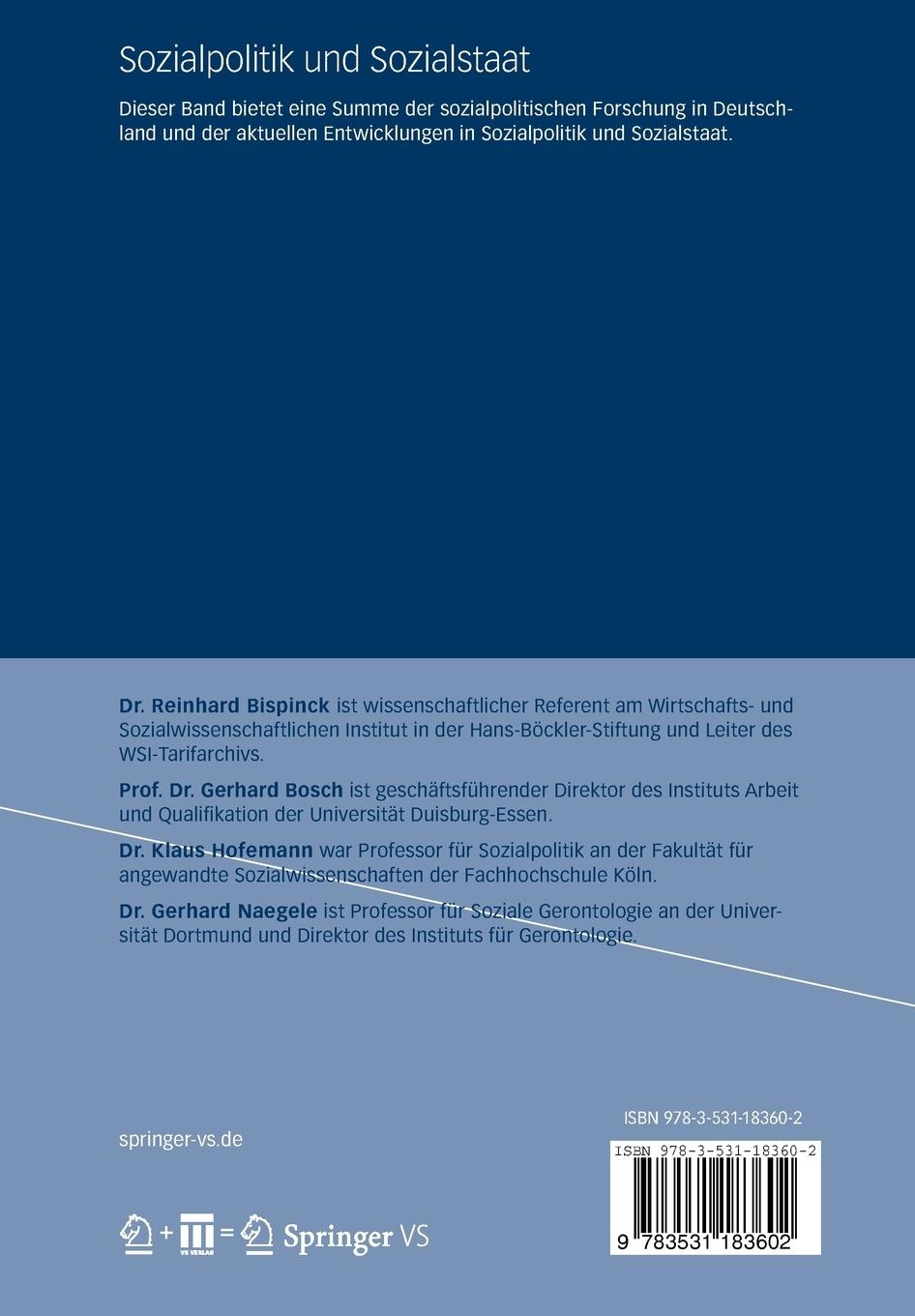 Rückseitencover Sozialpolitik und Sozialstaat
