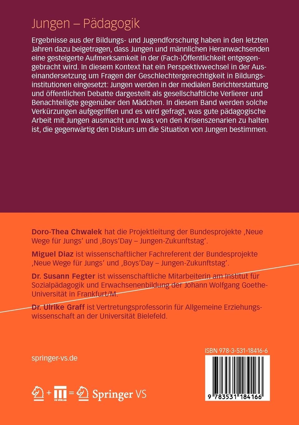 Rückseitencover Jungen - Pädagogik