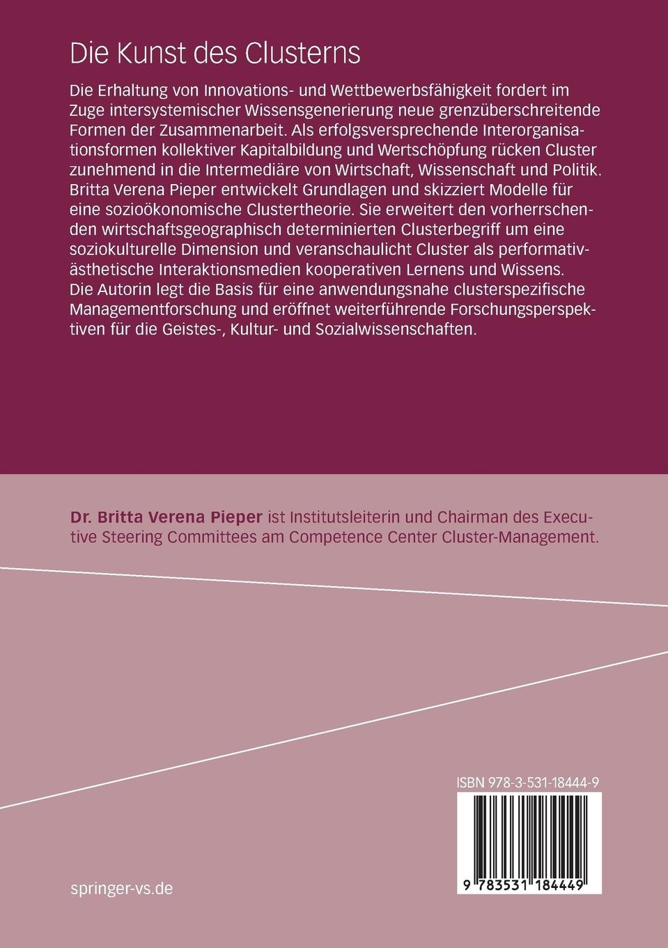 Rückseitencover Die Kunst des Clusterns