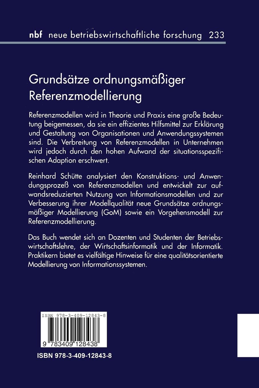 Rückseitencover Grundsätze ordnungsmäßiger Referenzmodellierung