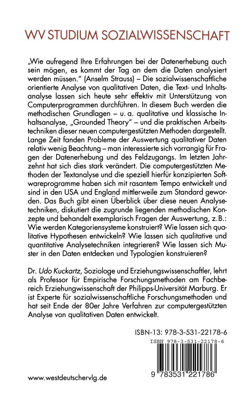 Rückseitencover Computergestützte Analyse qualitativer Daten