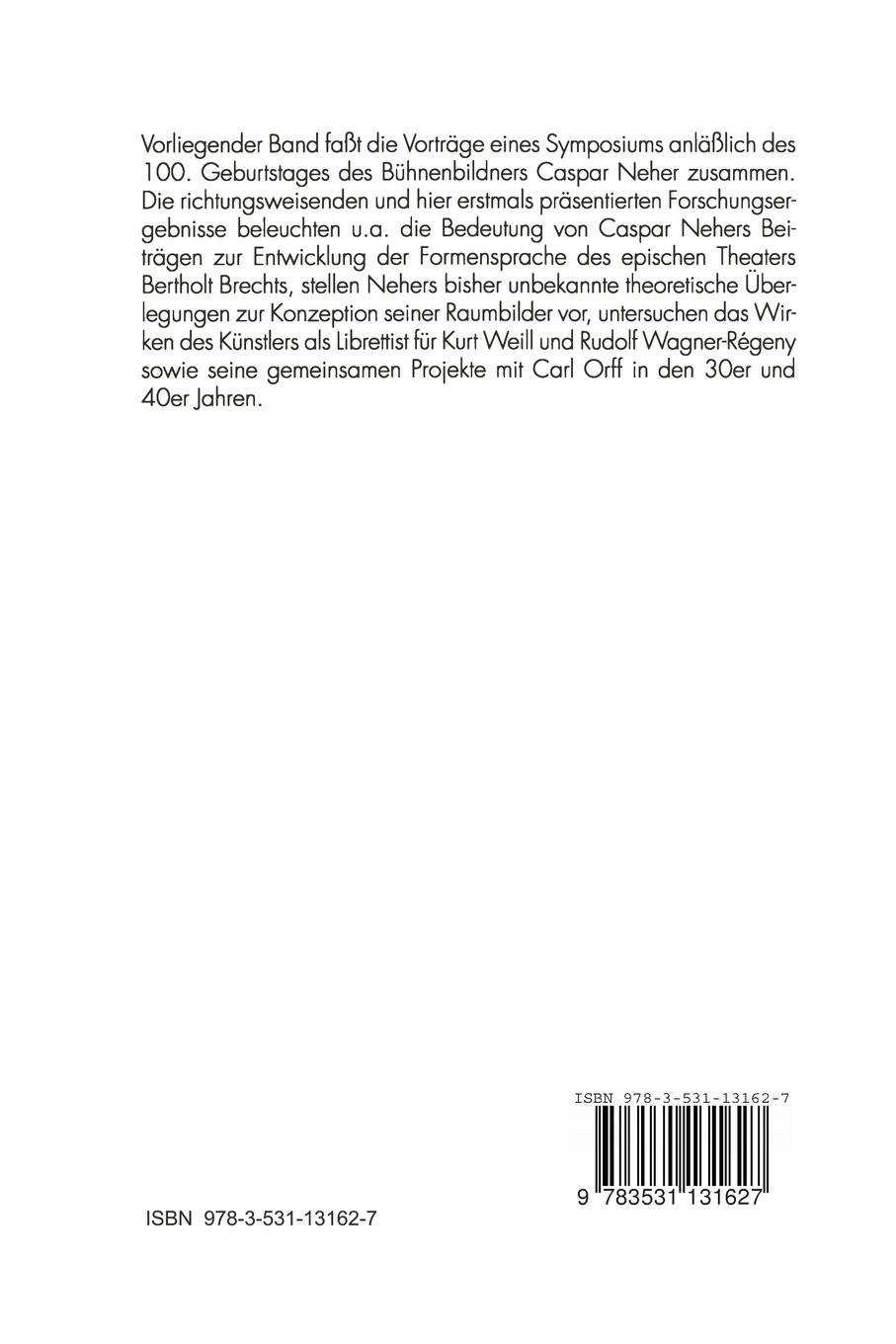 Rückseitencover Caspar Neher - Der größte Bühnenbauer unserer Zeit