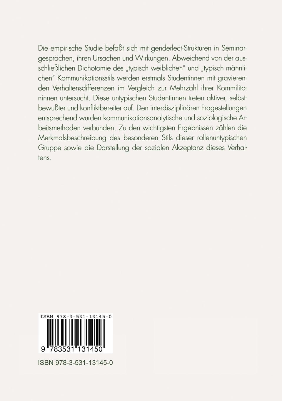 Rückseitencover Kommunikationsverhalten und Geschlecht