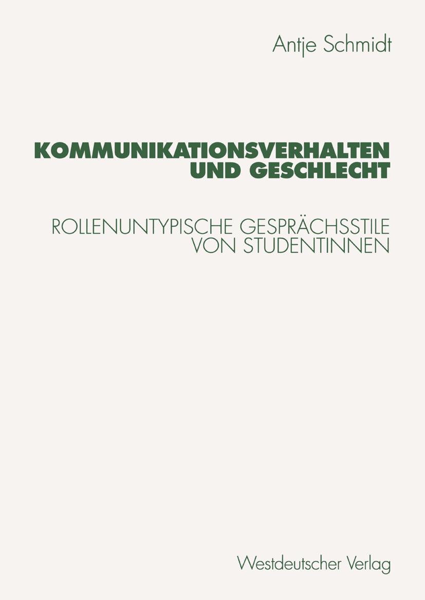 Vorderes Coverbild Kommunikationsverhalten und Geschlecht