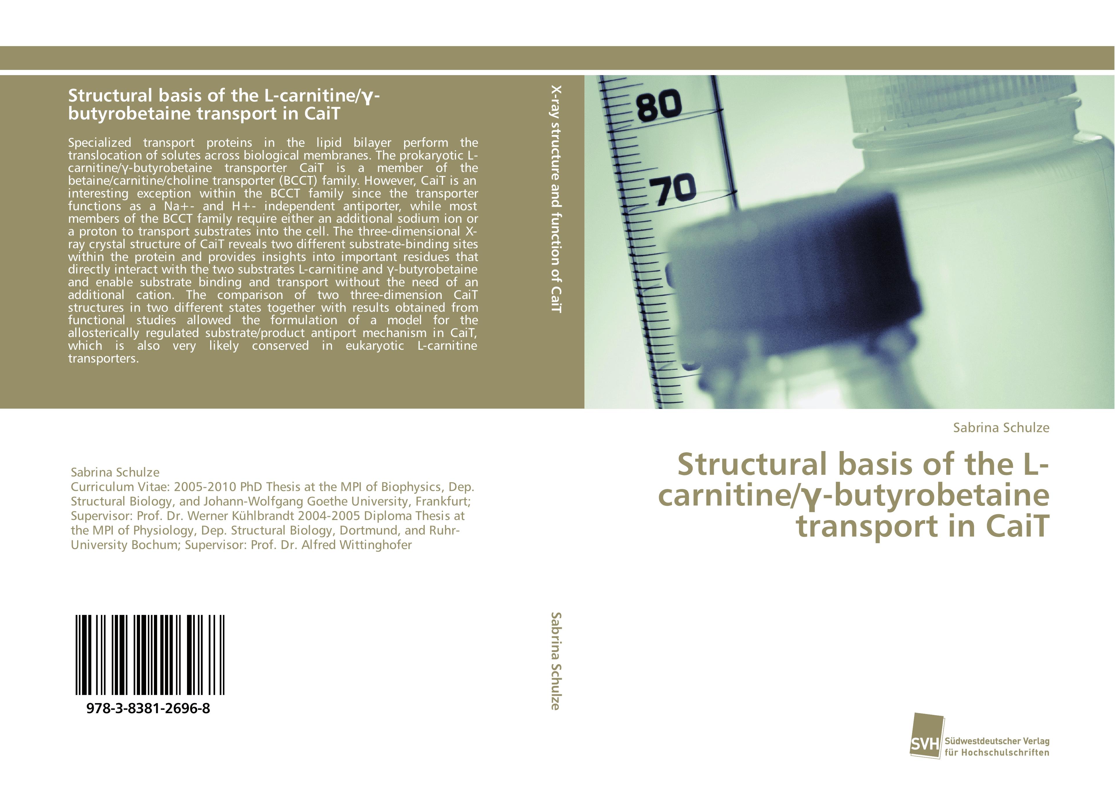 Vorderes Coverbild Structural basis of the L-carnitine/¿-butyrobetaine transport in CaiT