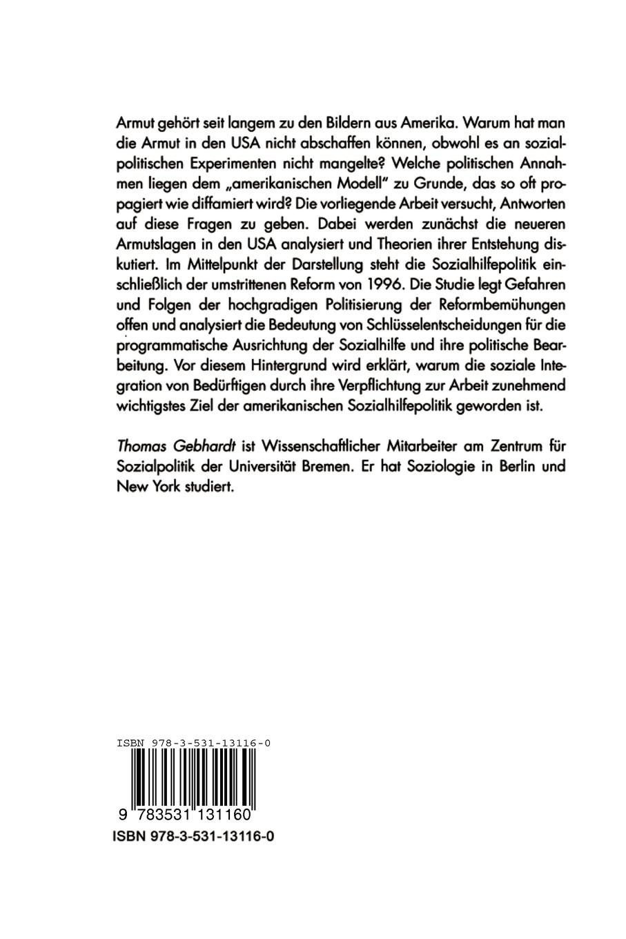 Rückseitencover Arbeit gegen Armut