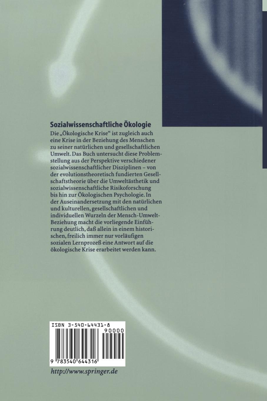 Rückseitencover Sozialwissenschaftliche Ökologie