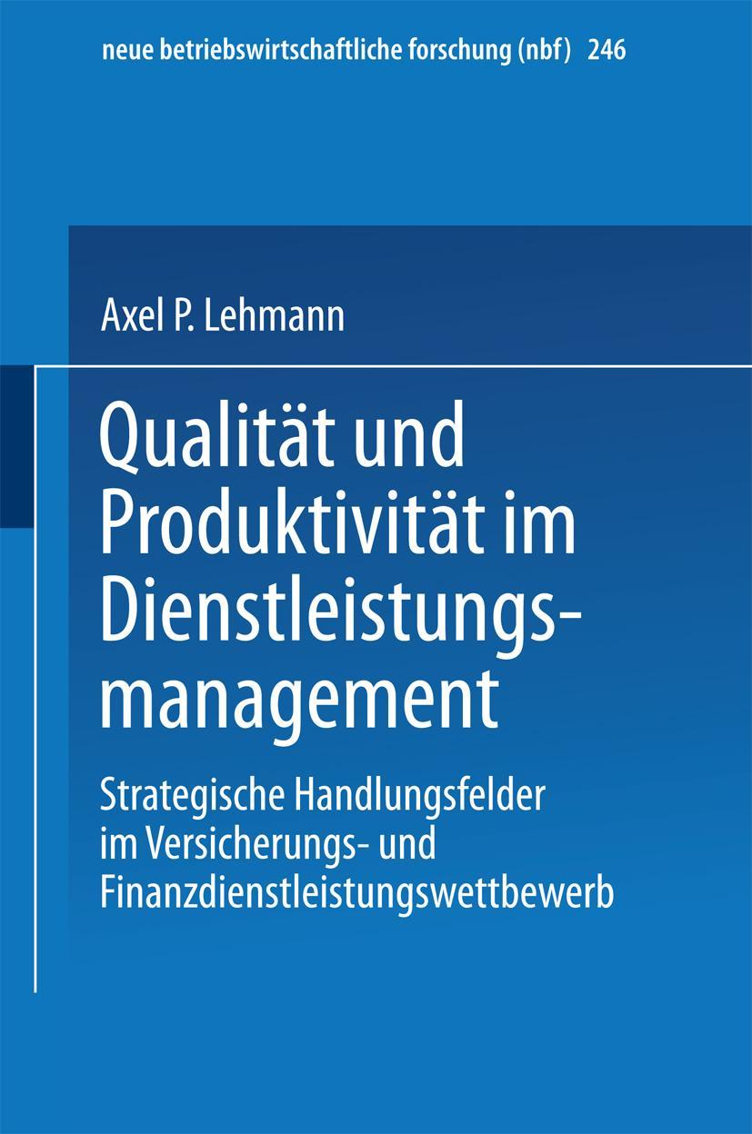 Vorderes Coverbild Qualität und Produktivität im Dienstleistungsmanagement