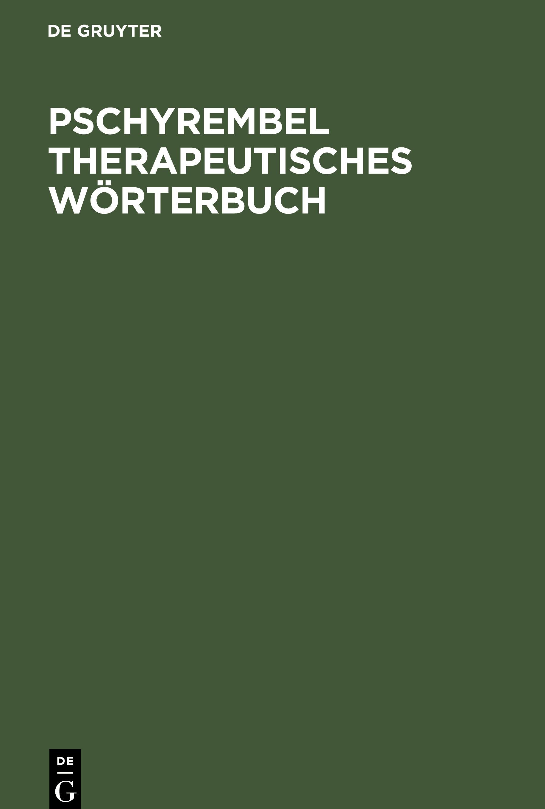 Vorderes Coverbild Pschyrembel Therapeutisches Wörterbuch