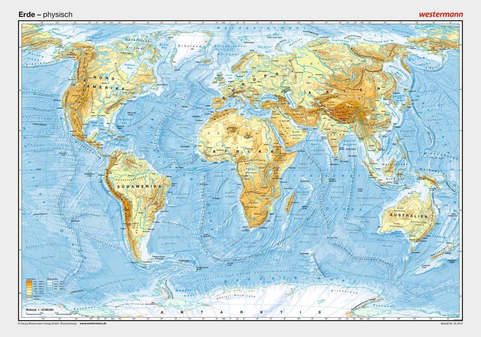 Vorderes Coverbild Posterkarten Geographie: Erde: physisch
