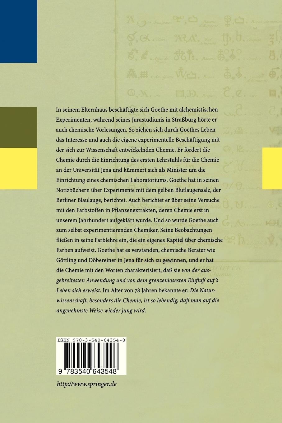 Rückseitencover Goethe als Chemiker