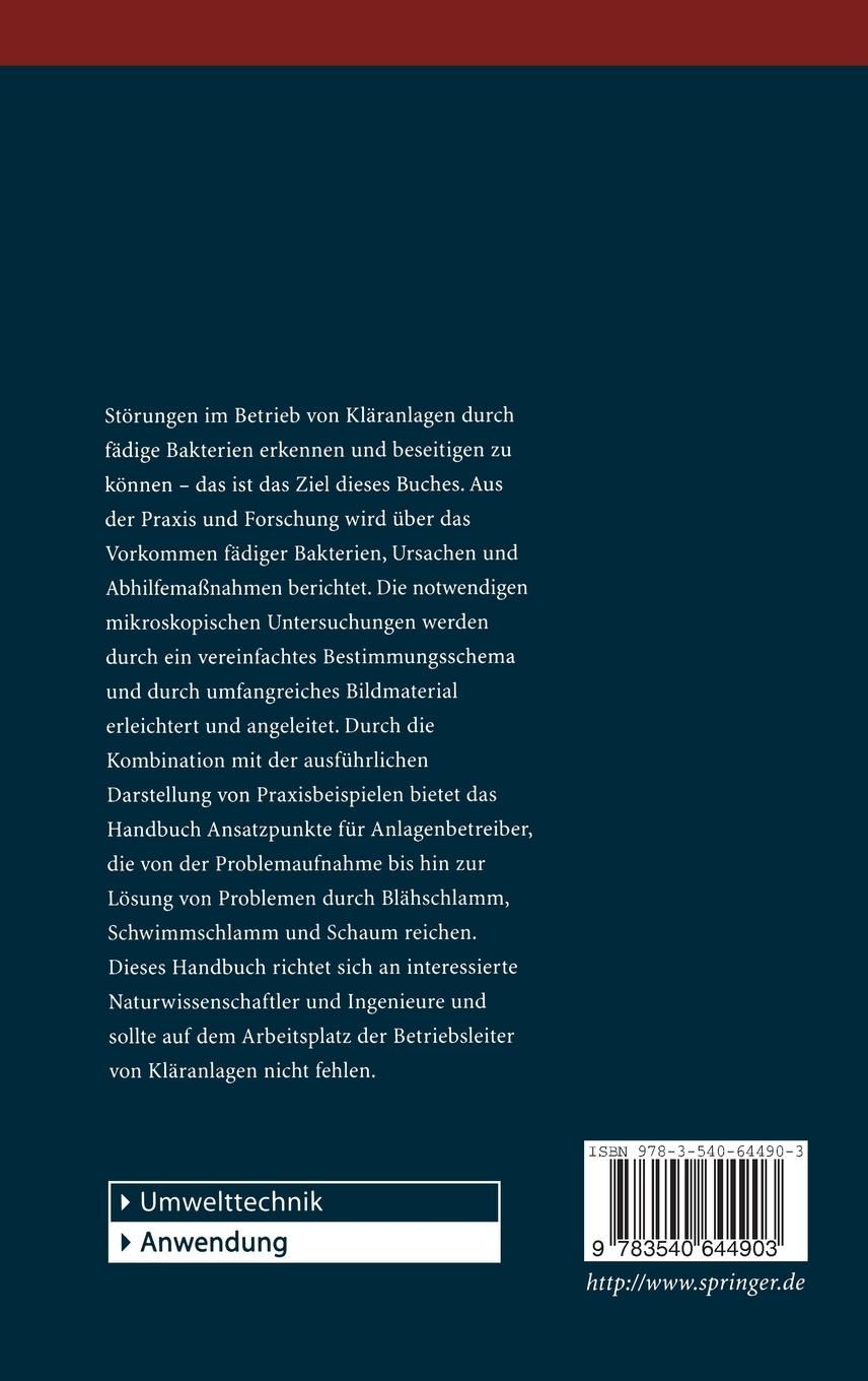 Rückseitencover Betriebsprobleme auf Kläranlagen durch Blähschlamm, Schwimmschlamm, Schaum
